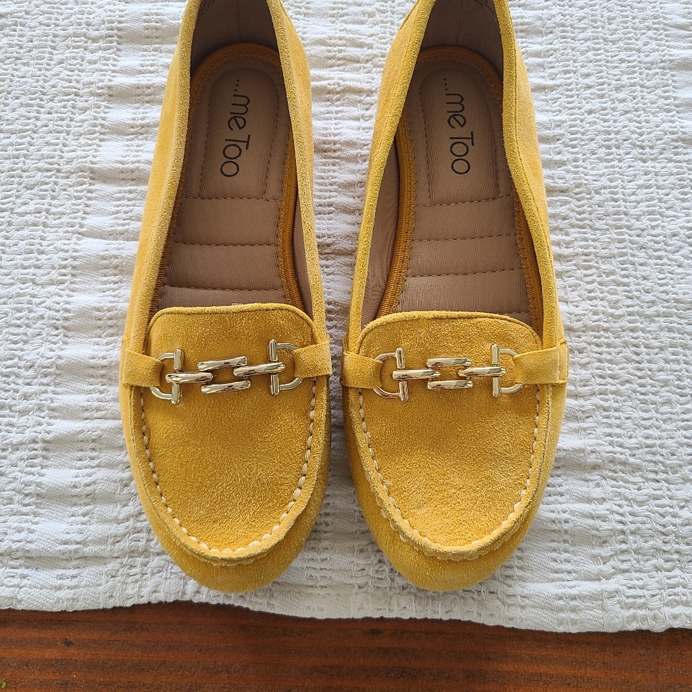 Me Too Mustard Yellow Buckle Loafers - 7 Women's